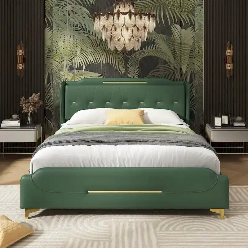 Lit moderne en similicuir par