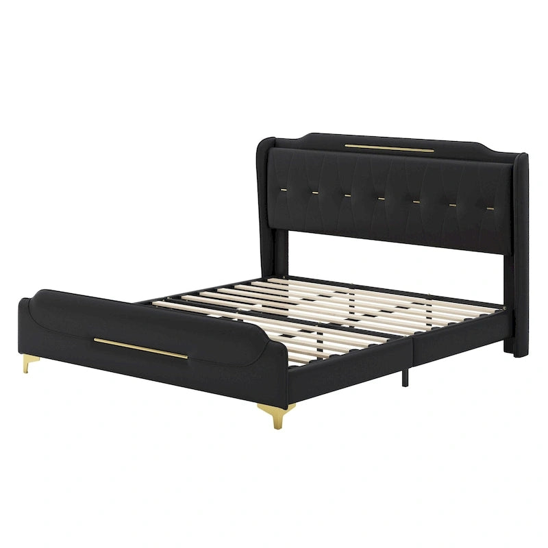 Lit moderne en similicuir par