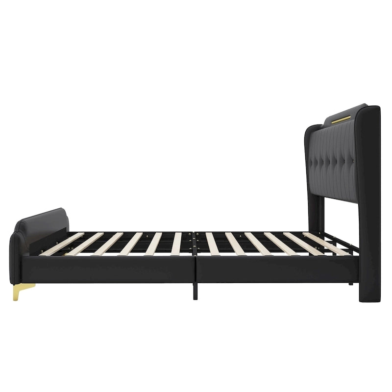 Lit moderne en similicuir par