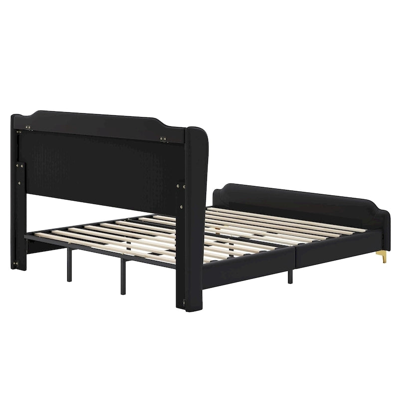 Lit moderne en similicuir par