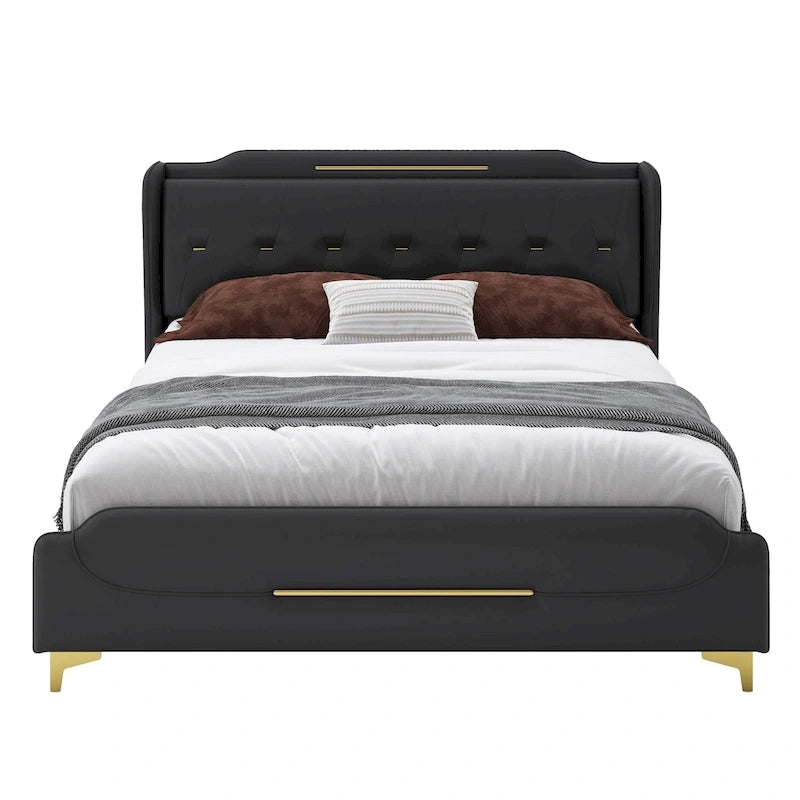 Lit moderne en similicuir par
