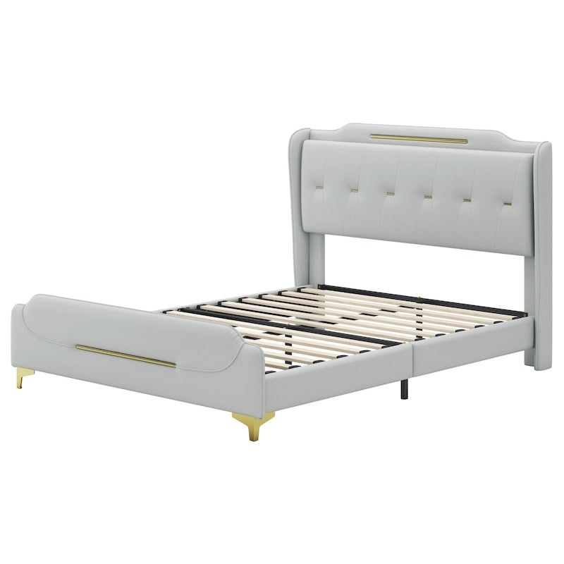 Lit moderne en similicuir par