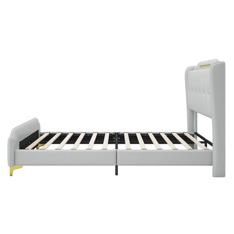 Lit moderne en similicuir par