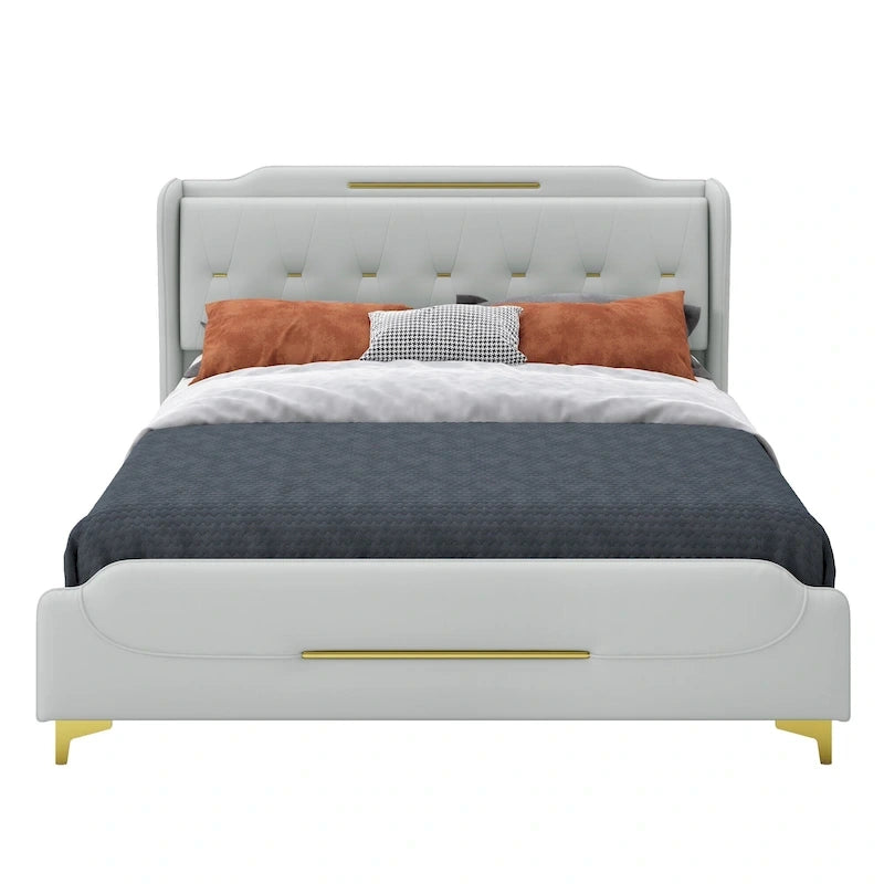 Lit moderne en similicuir par