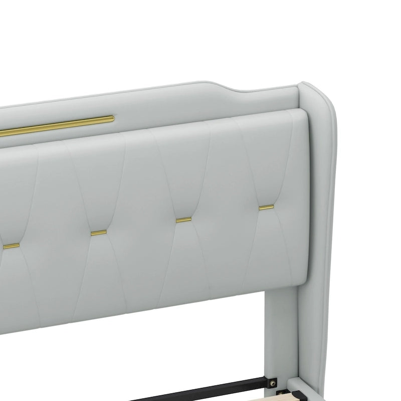 Lit moderne en similicuir par
