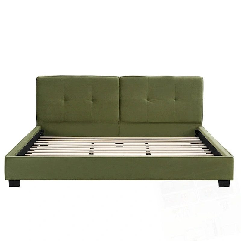 Cadres de lit King Size en velours, plateforme de lit rembourrée