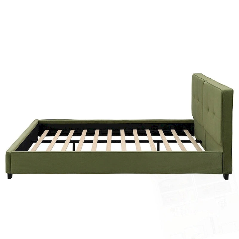 Cadres de lit King Size en velours, plateforme de lit rembourrée