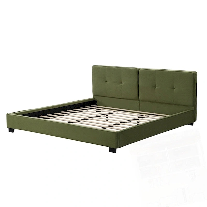 Cadres de lit King Size en velours, plateforme de lit rembourrée