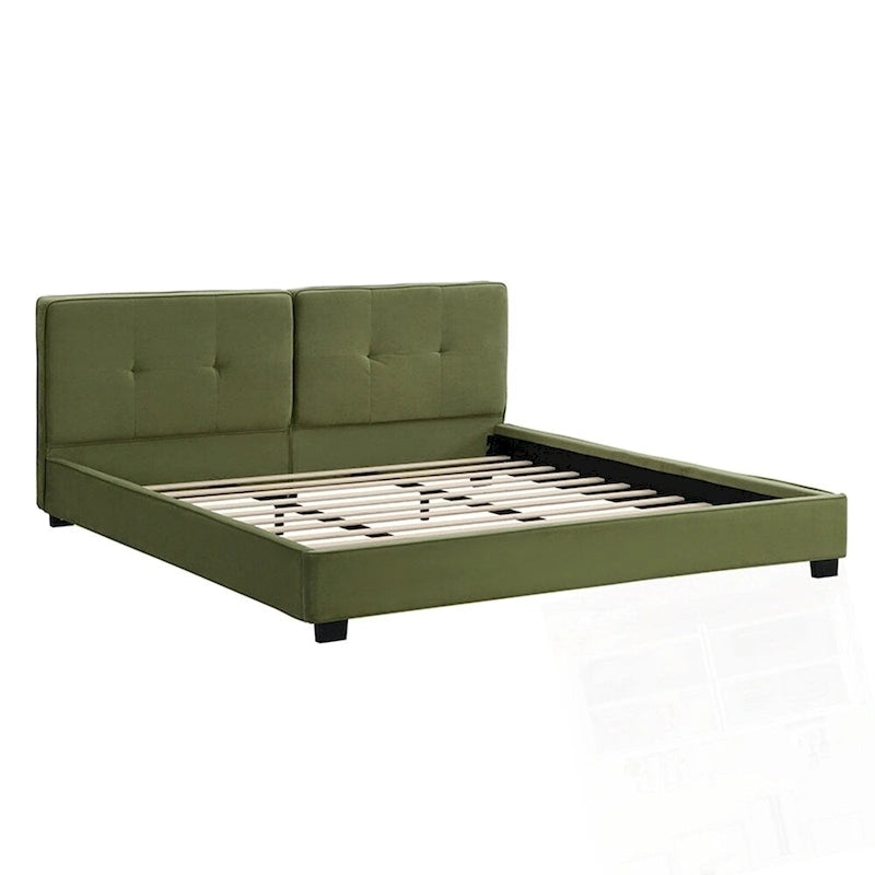 Cadres de lit King Size en velours, plateforme de lit rembourrée