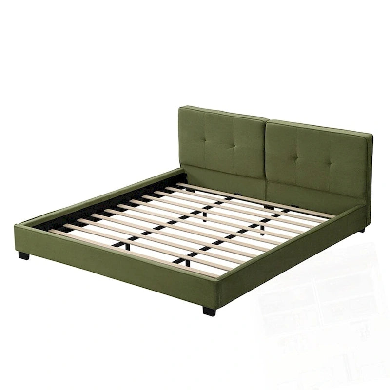 Cadres de lit King Size en velours, plateforme de lit rembourrée