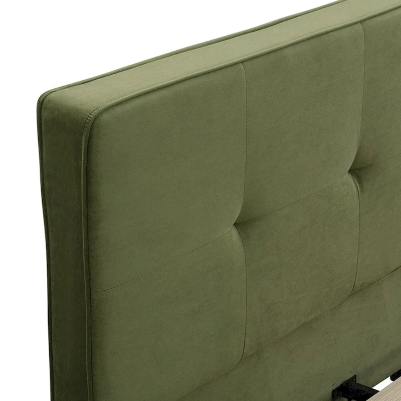 Cadres de lit King Size en velours, plateforme de lit rembourrée