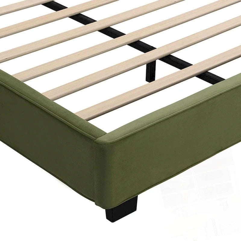 Cadres de lit King Size en velours, plateforme de lit rembourrée