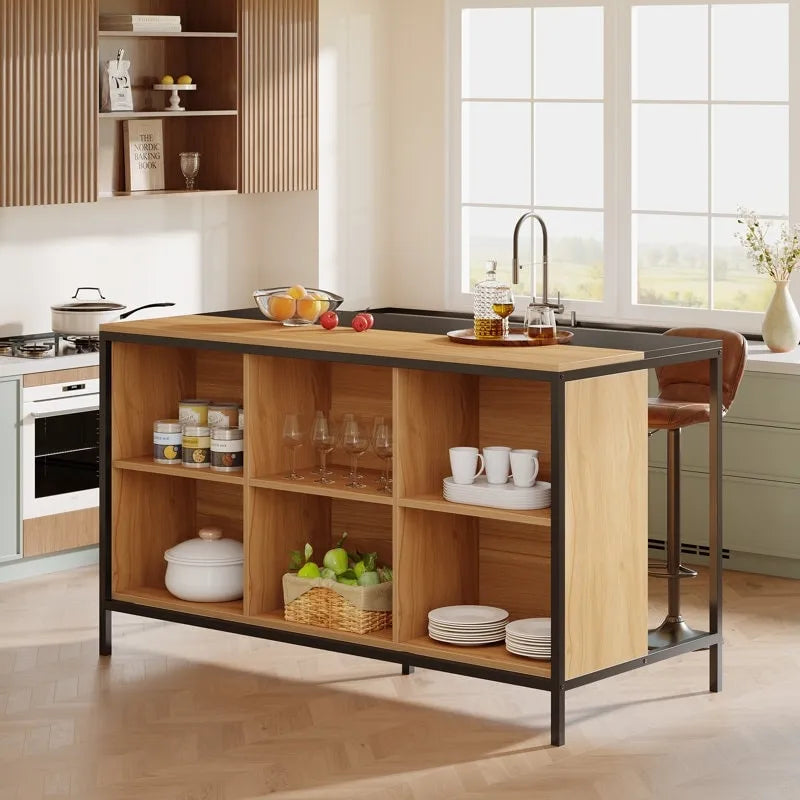 Îlot de cuisine avec rangement à 6 cubes pour cuisine et salle à manger