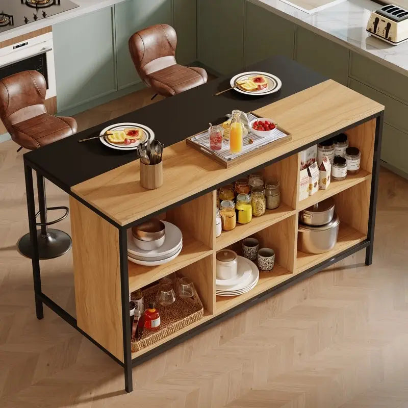 Îlot de cuisine avec rangement à 6 cubes pour cuisine et salle à manger
