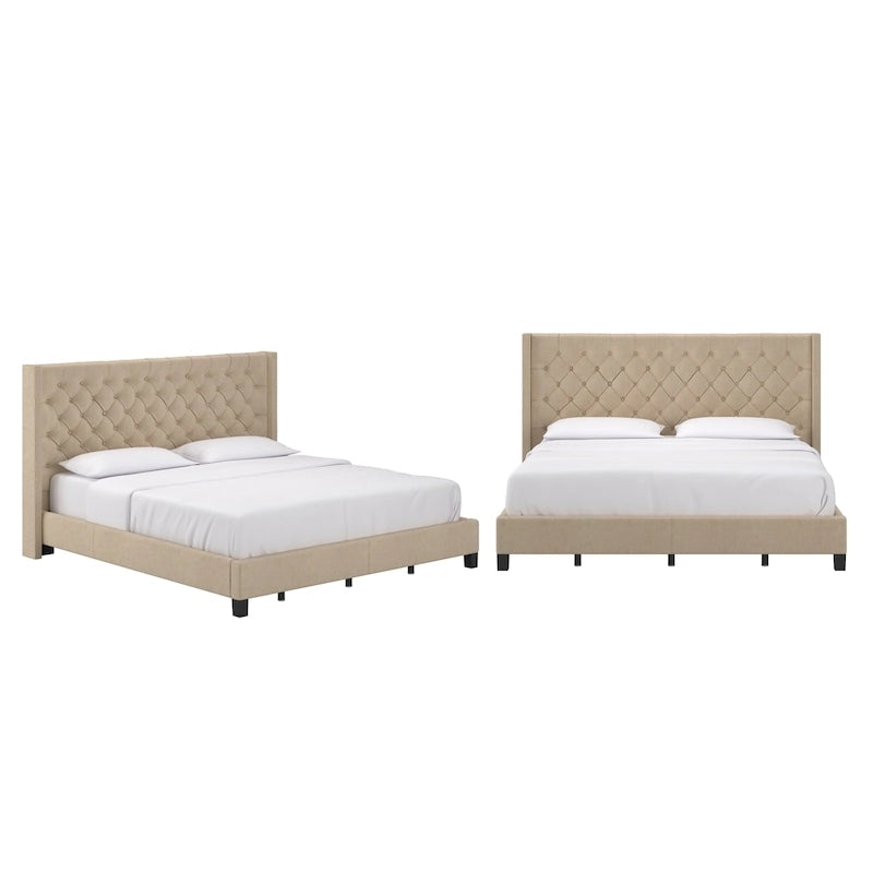 Lit King capitonné à oreilles