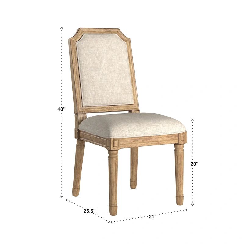 Chaises de salle à manger arquées en lin et bois (lot de 2) par