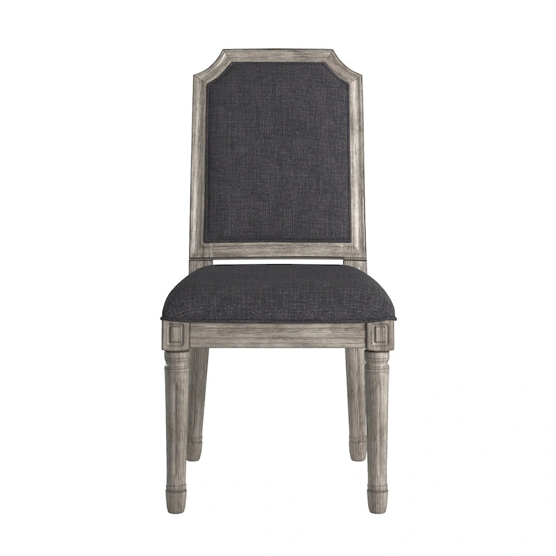 Chaises de salle à manger arquées en lin et bois (lot de 2) par