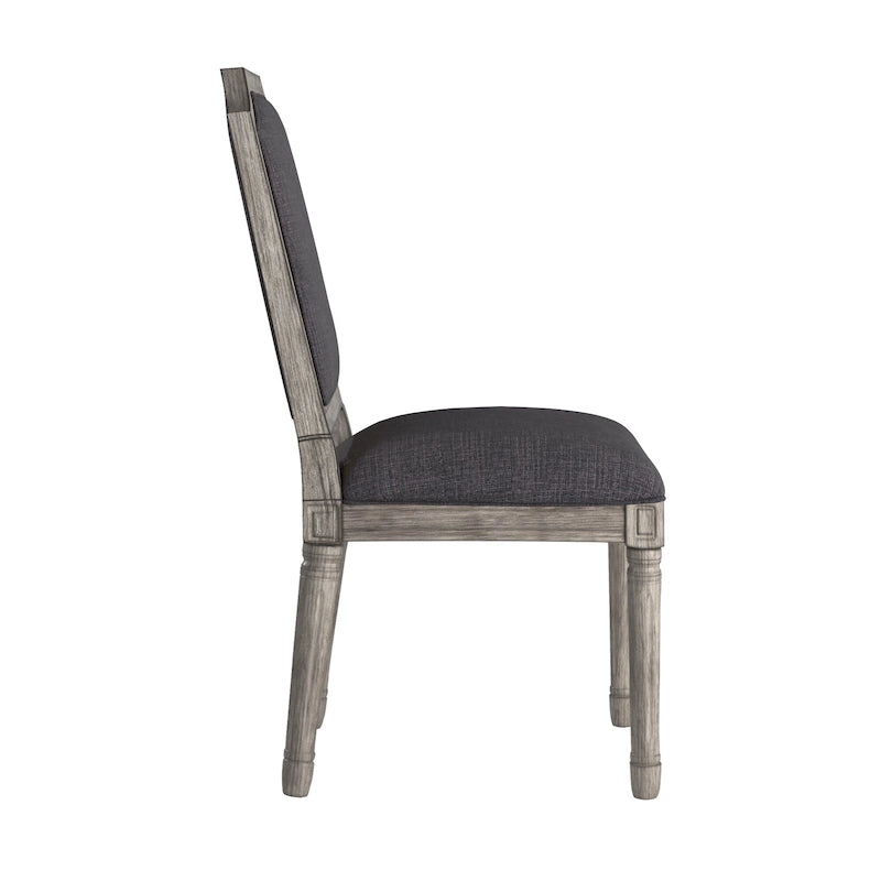 Chaises de salle à manger arquées en lin et bois (lot de 2) par