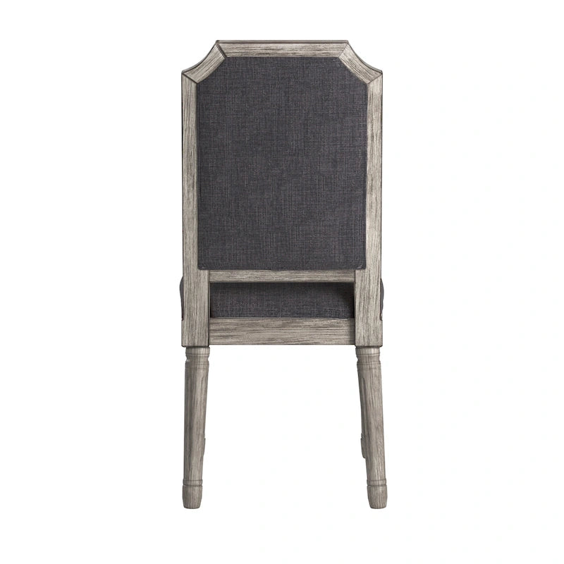 Chaises de salle à manger arquées en lin et bois (lot de 2) par