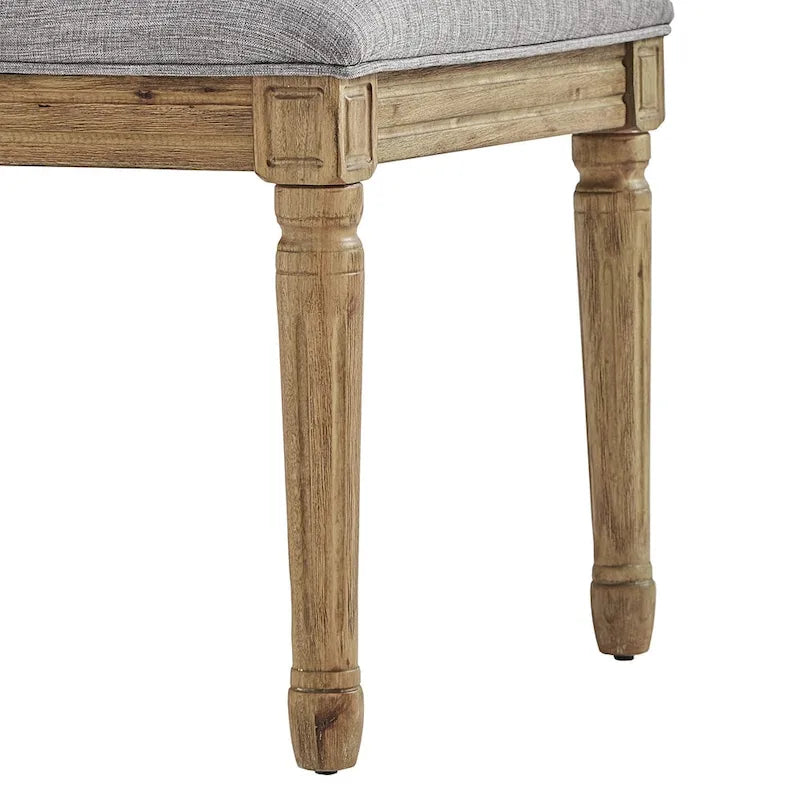 Chaises de salle à manger arquées en lin et bois (lot de 2) par