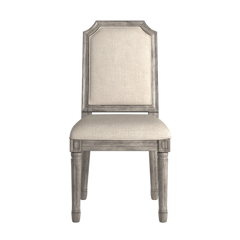 Chaises de salle à manger arquées en lin et bois (lot de 2) par
