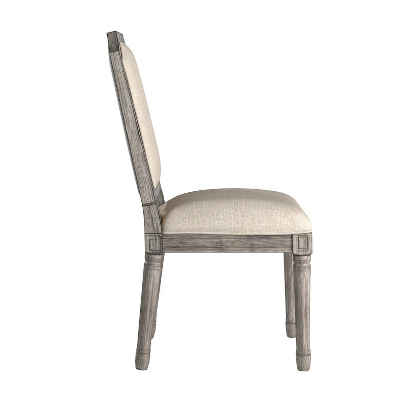 Chaises de salle à manger arquées en lin et bois (lot de 2) par