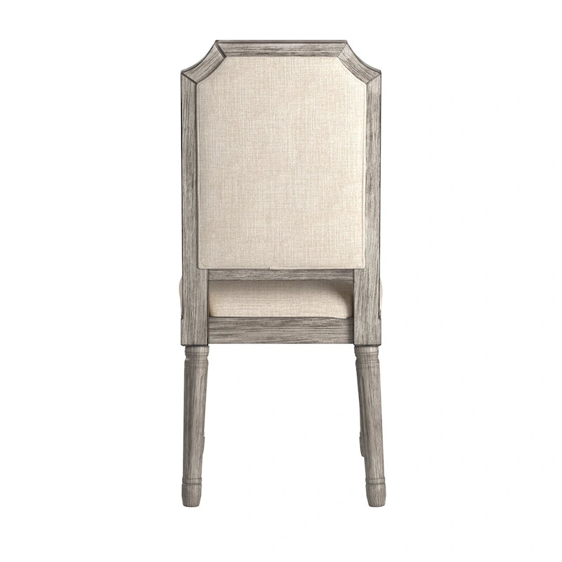 Chaises de salle à manger arquées en lin et bois (lot de 2) par