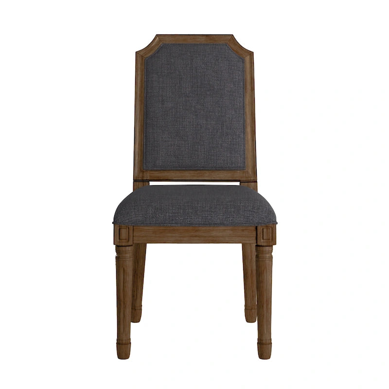 Chaises de salle à manger arquées en lin et bois (lot de 2) par