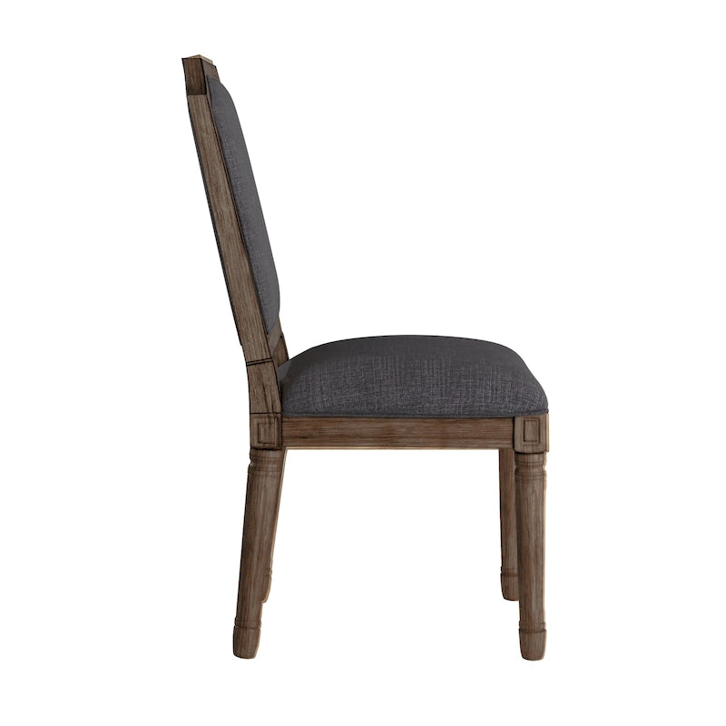 Chaises de salle à manger arquées en lin et bois (lot de 2) par