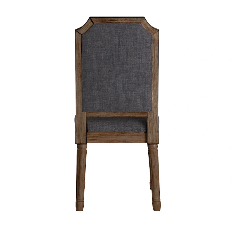 Chaises de salle à manger arquées en lin et bois (lot de 2) par