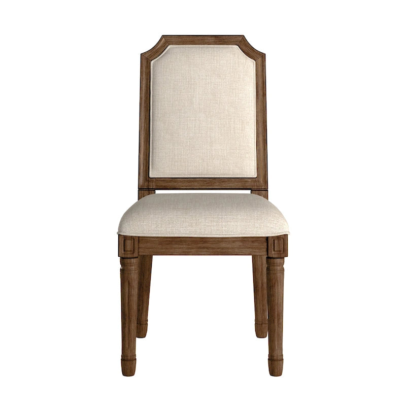 Chaises de salle à manger arquées en lin et bois (lot de 2) par