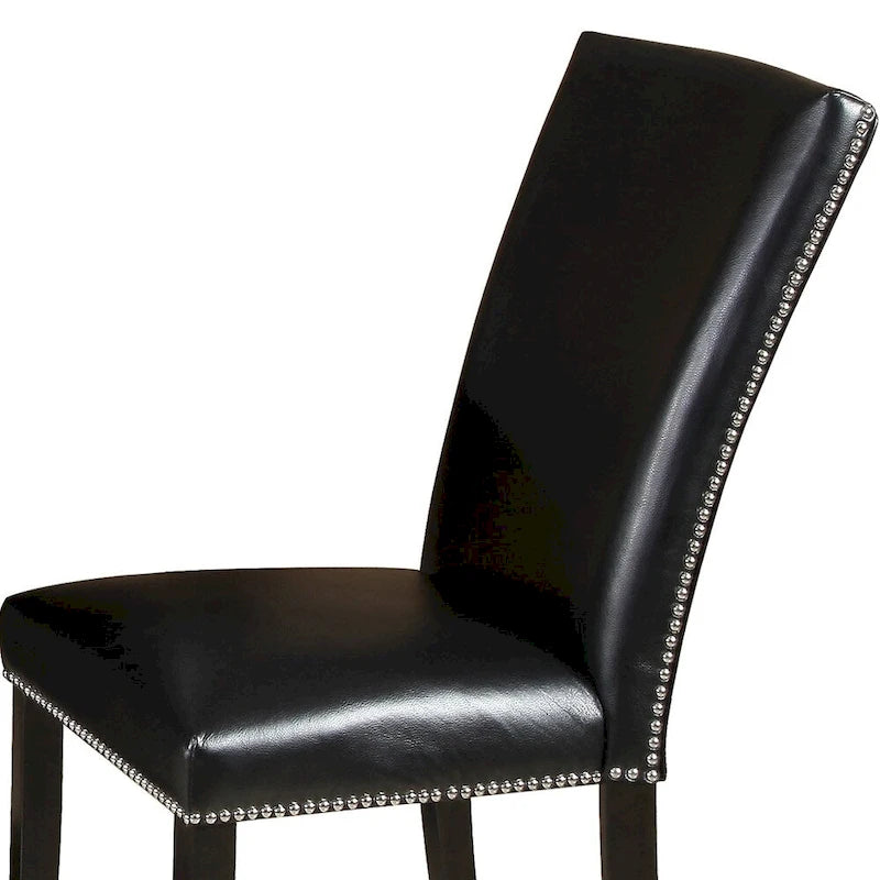 Chaise de salle à manger noire avec clous décoratifs (Lot de 2)