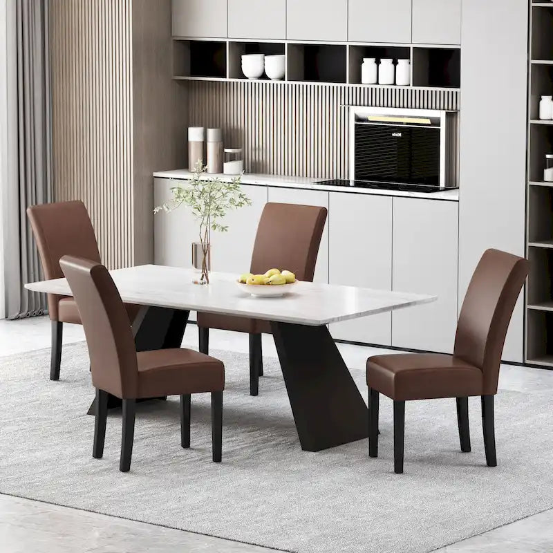Chaises de salle à manger capitonnées à motifs (Lot de 4) par