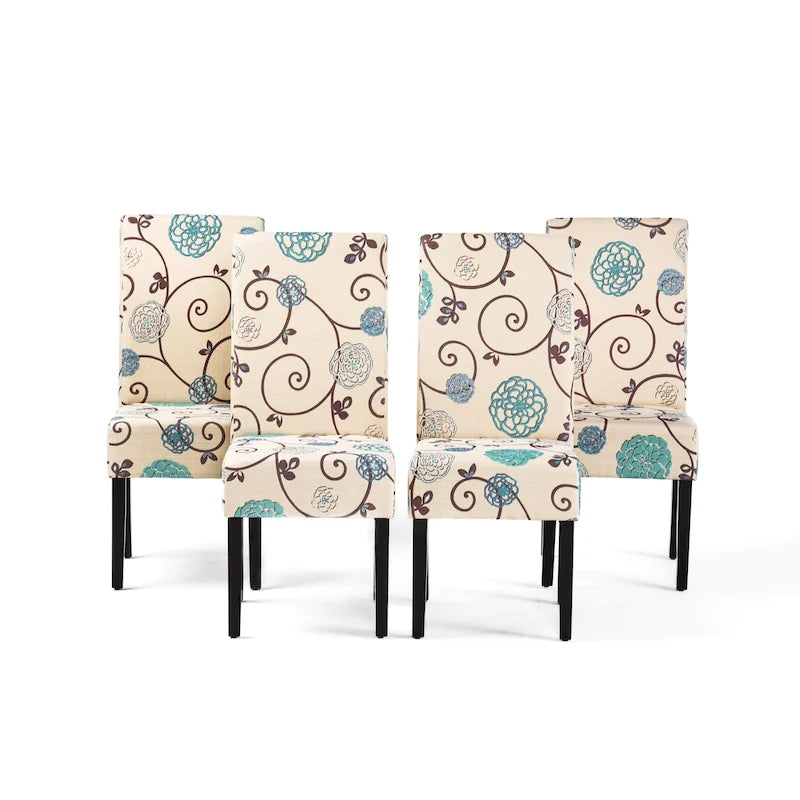 Chaises de salle à manger capitonnées à motifs (Lot de 4) par