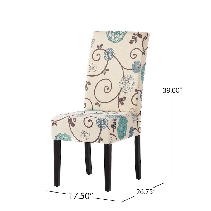 Chaises de salle à manger capitonnées à motifs (Lot de 4) par