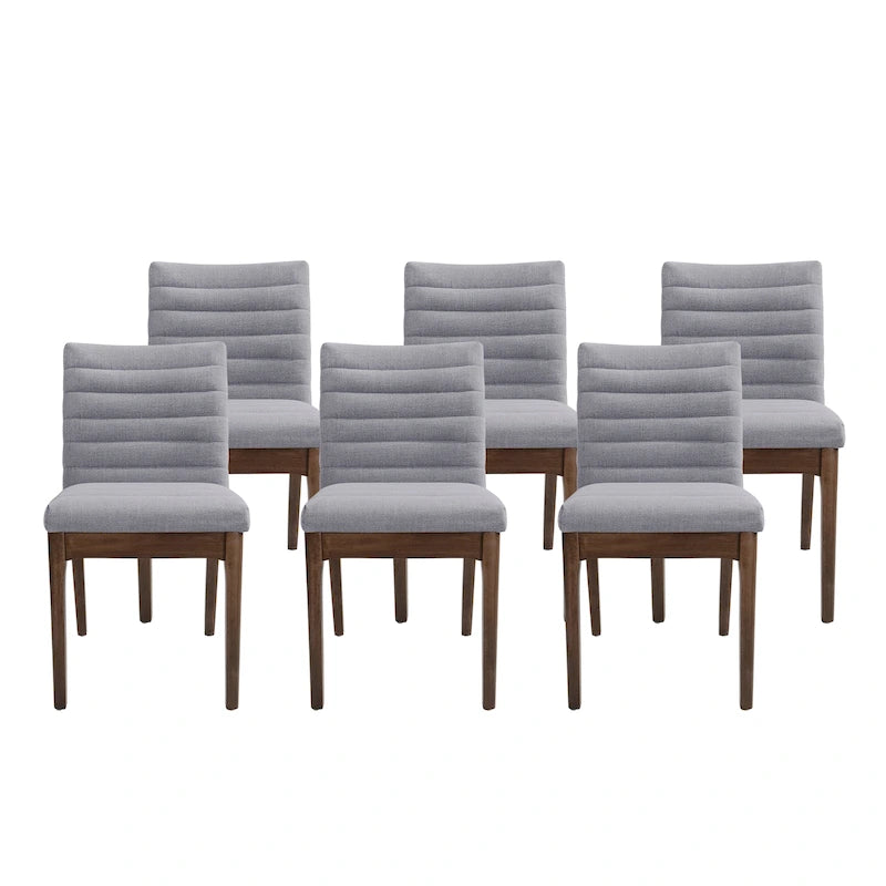 Chaises de salle à manger tapissées avec coutures verticales (lot de 6) par