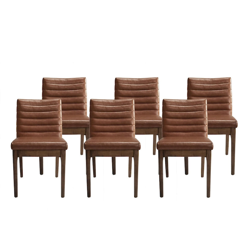 Chaises de salle à manger tapissées avec coutures verticales (lot de 6) par