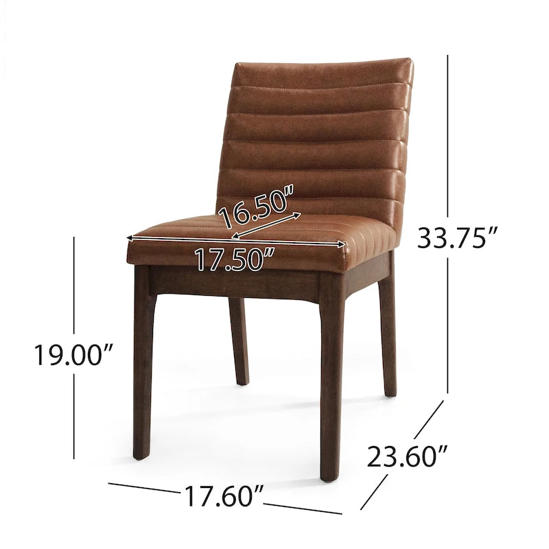Chaises de salle à manger tapissées avec coutures verticales (lot de 6) par