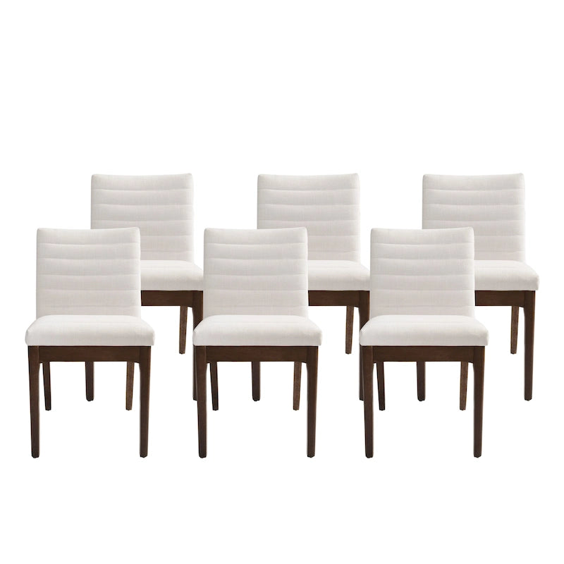 Chaises de salle à manger tapissées avec coutures verticales (lot de 6) par