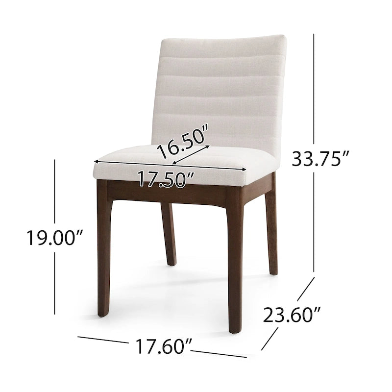 Chaises de salle à manger tapissées avec coutures verticales (lot de 6) par