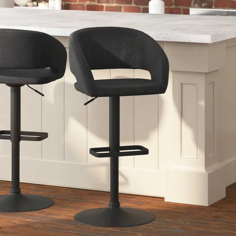 Tabouret de bar pivotant moderne réglable en hauteur avec repose-pieds