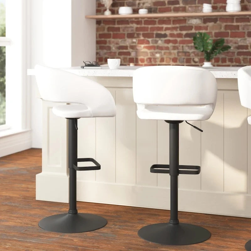 Tabouret de bar pivotant moderne réglable en hauteur avec repose-pieds