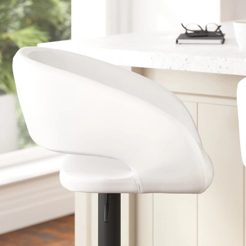 Tabouret de bar pivotant moderne réglable en hauteur avec repose-pieds