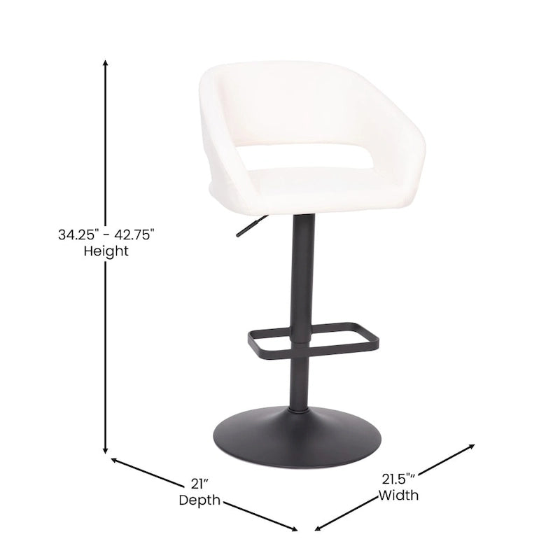 Tabouret de bar pivotant moderne réglable en hauteur avec repose-pieds