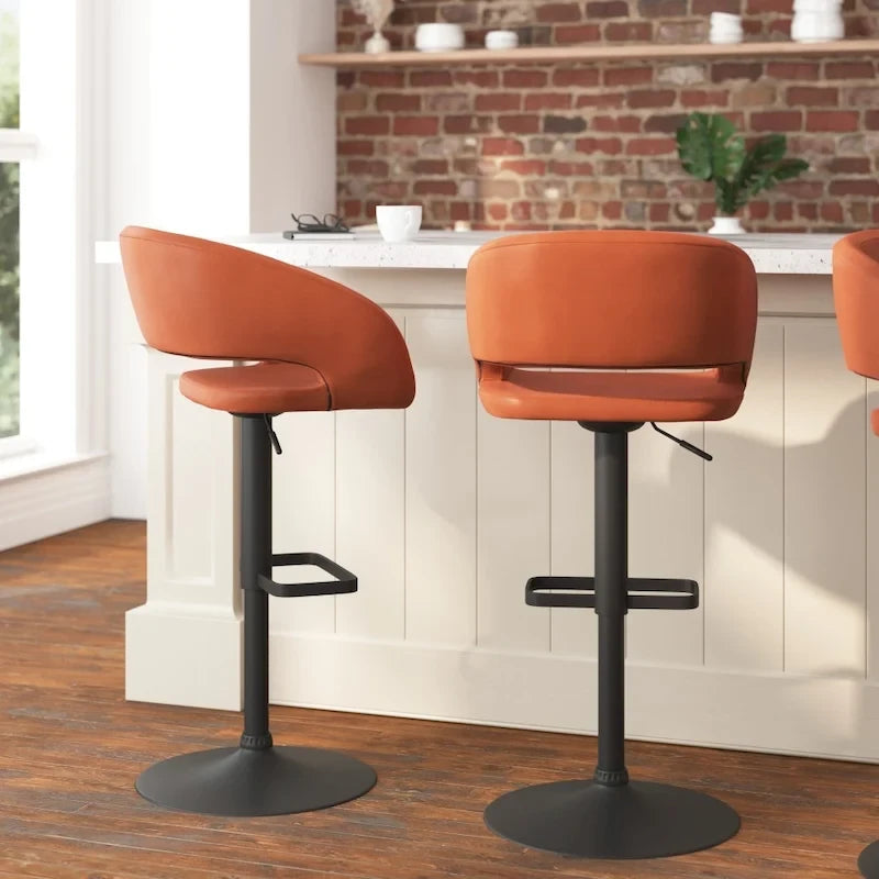 Tabouret de bar pivotant moderne réglable en hauteur avec repose-pieds