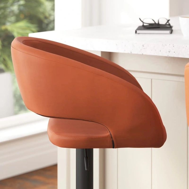 Tabouret de bar pivotant moderne réglable en hauteur avec repose-pieds