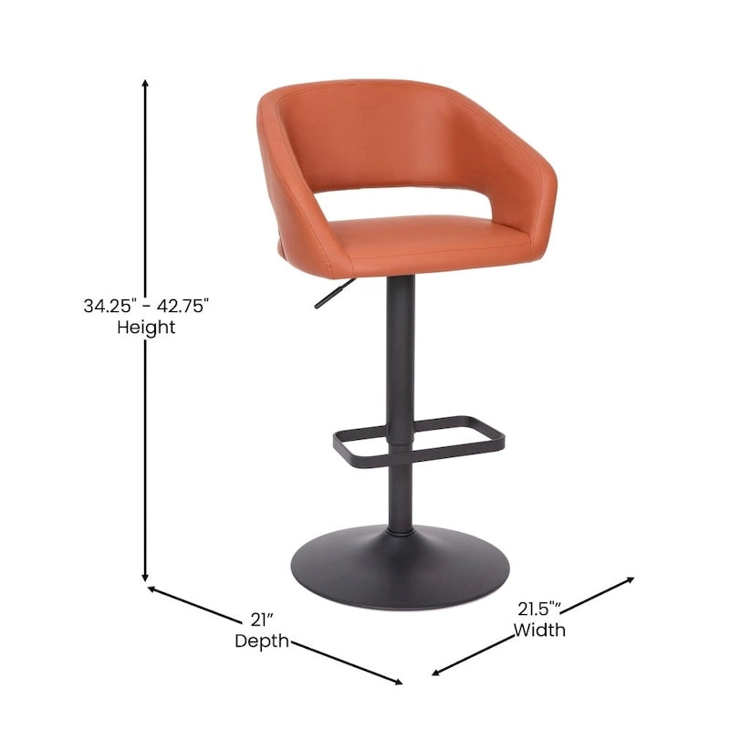 Tabouret de bar pivotant moderne réglable en hauteur avec repose-pieds