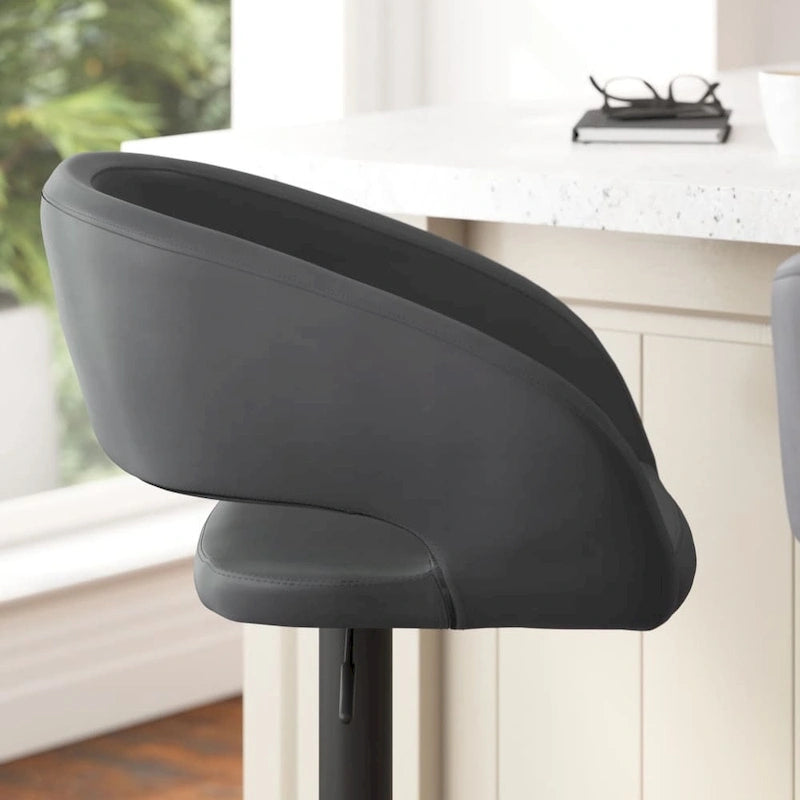 Tabouret de bar pivotant moderne réglable en hauteur avec repose-pieds