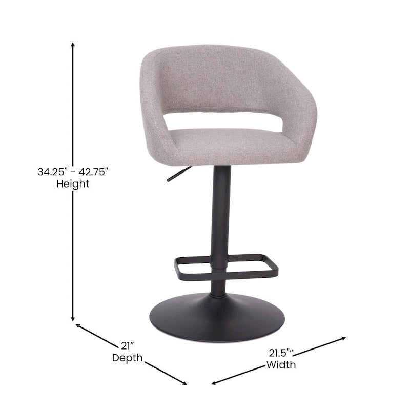 Tabouret de bar pivotant moderne réglable en hauteur avec repose-pieds