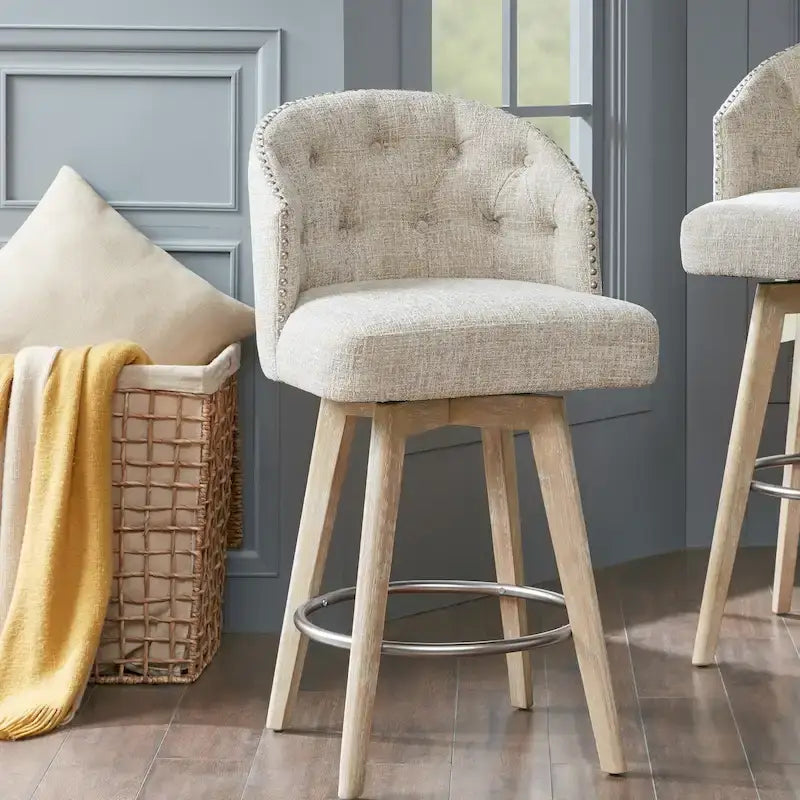 Tabouret de comptoir rembourré pivotant à 360 degrés 26 H